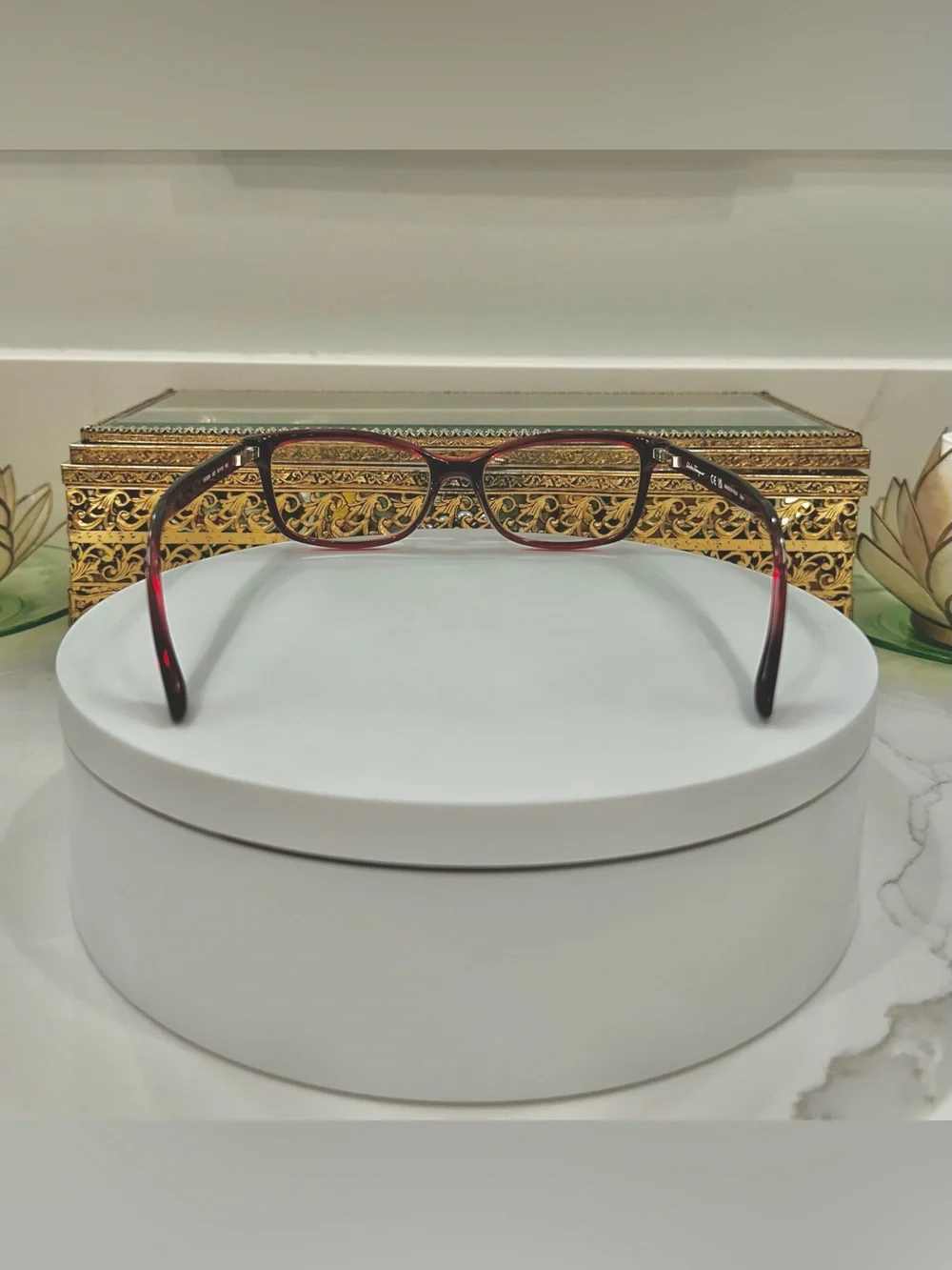 Salvatore Ferragamo SF2886 Vibrant Red Transparent Rx Eyeglass Frames EUC Italy